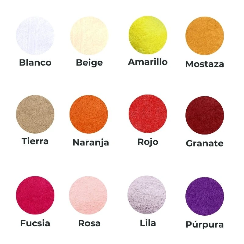 Colores disponibles toalla bidet Algodonea